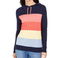 Charter Club Women's Striped Hooded Sweater  Intrpd Blue Cmb Size 2 Extra Large