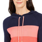 Charter Club Women's Striped Hooded Sweater  Intrpd Blue Cmb Size 2 Extra Large