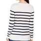 Charter Club Women's Button-Shoulder Striped Top White Size 2 Extra Large