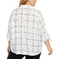 Alfani Women's Plus Printed Tie-Sleeve Top White Size 1X