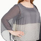 Alfani Women's Plus Size Printed Angel-Sleeve Bubble Top Navy Size 0X