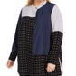 Alfani Women's Plus Size Mixed-Print Tunic Top Black Size 3 Extra Large
