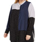 Alfani Women's Plus Size Mixed-Print Tunic Top Black Size 2 Extra Large