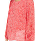 Alfani Women's Printed Pleated Sleeve Top Pink Size X-Small