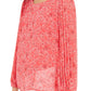 Alfani Women's Printed Pleated-Sleeve Top Pink Size Medium