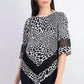 Alfani Women's Petite Printed Crochet-Trim Top White Size Petite