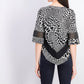 Alfani Women's Petite Printed Crochet-Trim Top White Size Petite