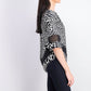 Alfani Women's Petite Printed Crochet-Trim Top White Size Petite