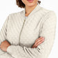 Charter Club Women's Textured Knit Bomber Jacket Med Gray Size Extra Large