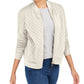 Charter Club Women's Textured Knit Bomber Jacket Med Gray Size Extra Large
