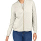Charter Club Women's Textured Knit Bomber Jacket Med Gray Size Extra Large