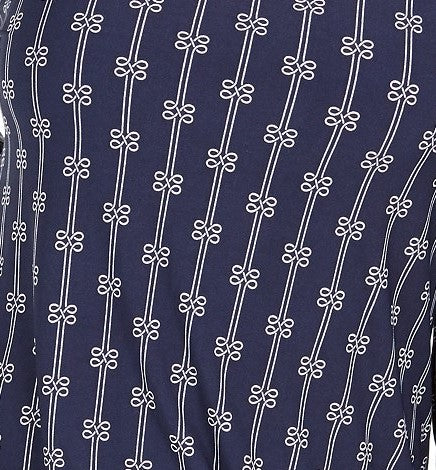 Charter Club Women's Petite Printed Split-Neck Top Blue Size Small