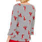 Charter Club Women's Printed Ruffled-Sleeve Top Gray Size XX-Large