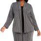 JM Collection Women's Plus Size Metallic Layered-Look Top Black Size 1X