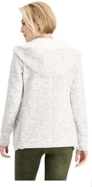Ideology Womens Marled Open Front Sweatercoat White Size X-Small