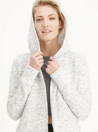 Ideology Womens Marled Open Front Sweatercoat White Size X-Small