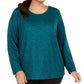 Ideology Women's Plus Size Criss-Cross Workout Top Green Size X-Large