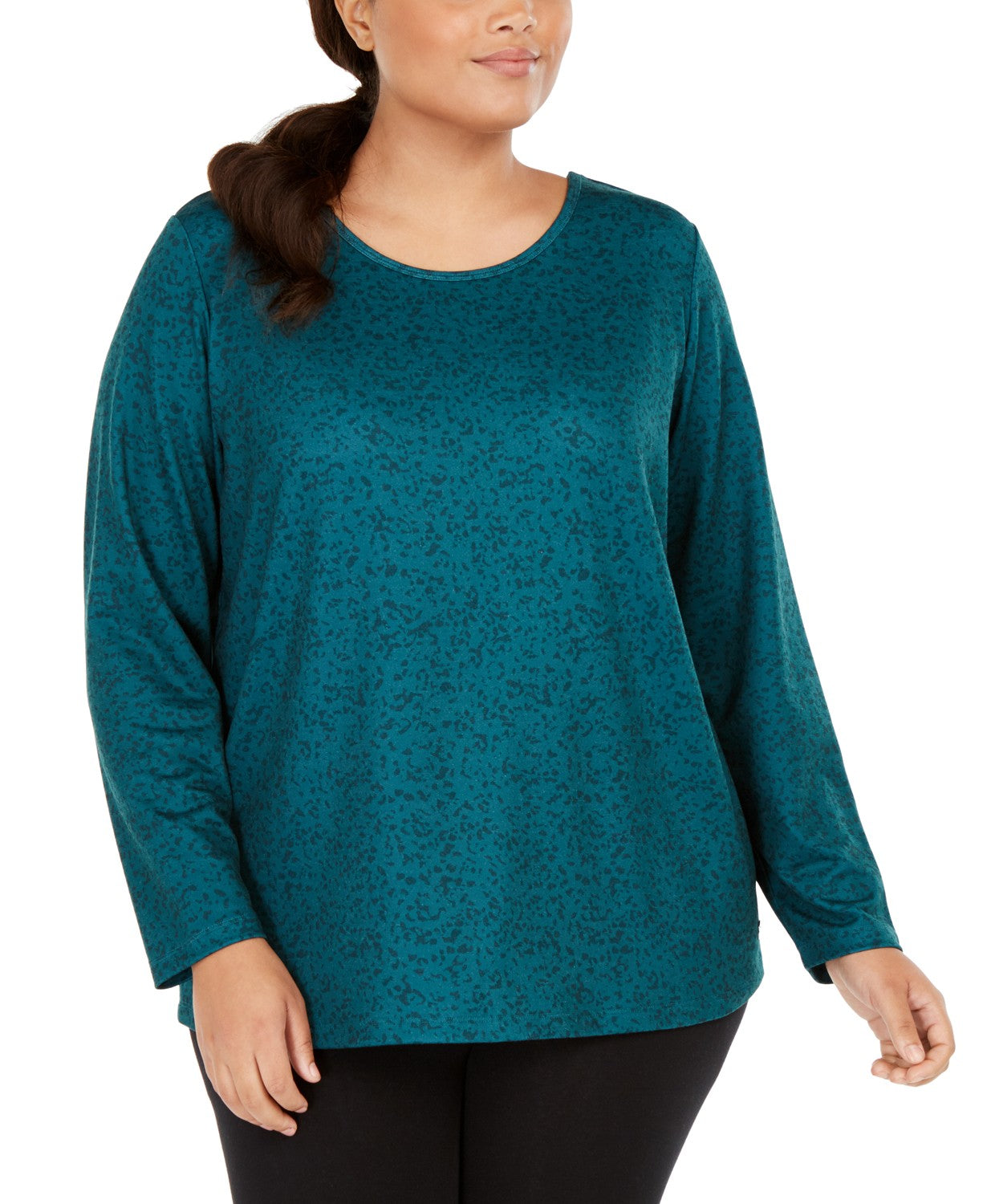 Ideology Women's Plus Size Criss-Cross Workout Top Green Size X-Large