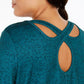 Ideology Women's Plus Size Criss-Cross Workout Top Green Size X-Large