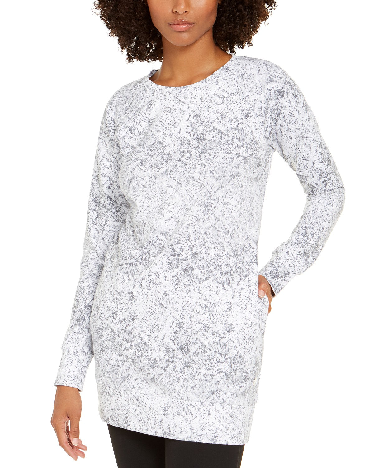Ideology Women's Snake-Print Tunic White Size X-Small