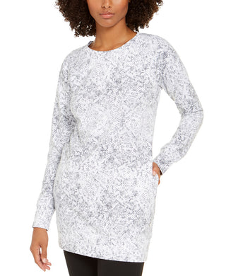 Ideology Women's Snake-Print Tunic White Size X-Small