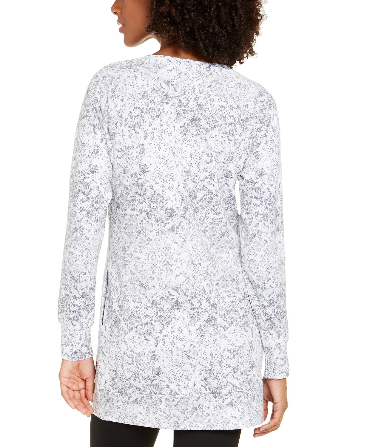 Ideology Women's Snake-Print Tunic White Size Medium