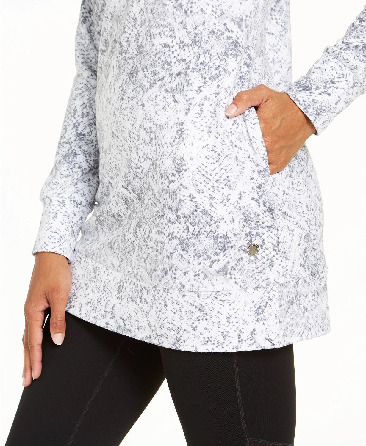 Ideology Women's Snake-Print Tunic White Size X-Small