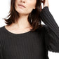 INC International Concepts Women's Ribbed Knotted Sweater Black Size Small