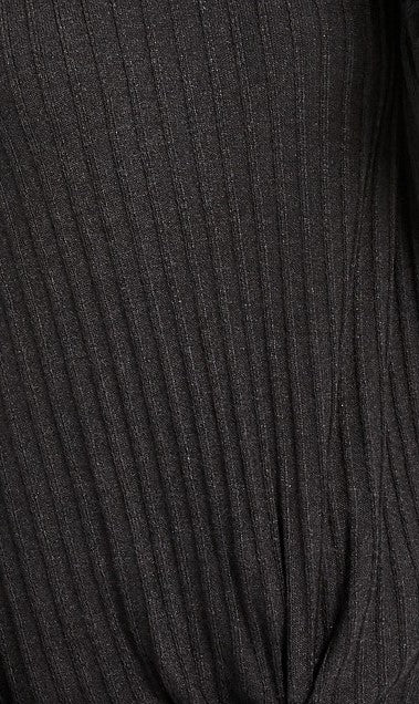 INC International Concepts Women's Ribbed Knotted Sweater Black Size Small