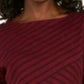 Karen Scott Women's Asymmetrical Striped Top Red Size Large