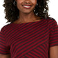 Karen Scott Women's Asymmetrical Striped Top Red Size Medium