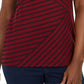 Karen Scott Women's Asymmetrical Striped Top Red Size Medium