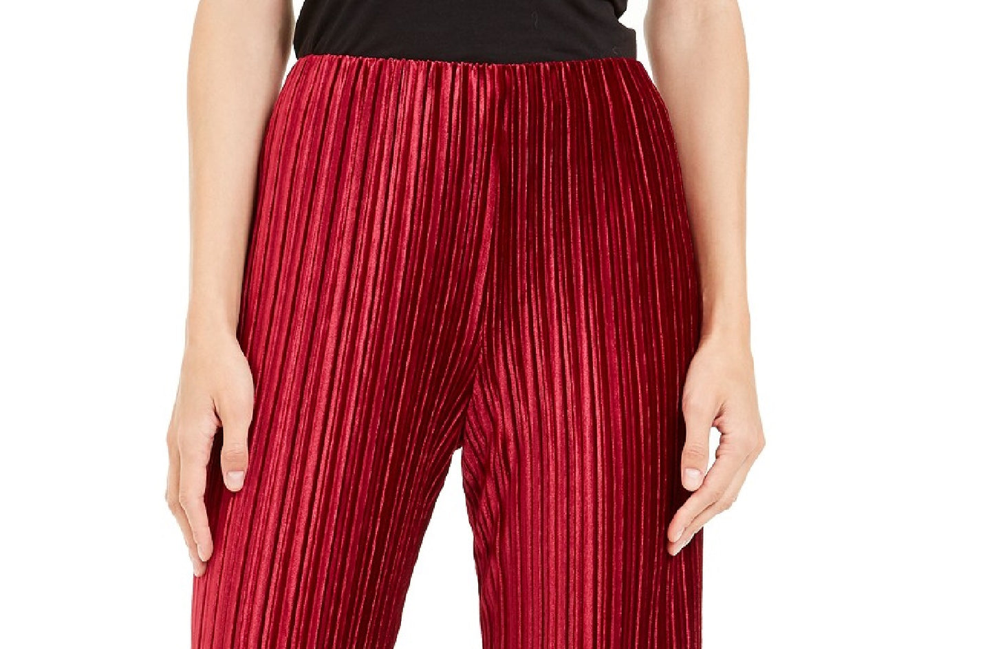 Alfani Women's Pull-On Velvet Wide-Leg Pants Wine Size Extra Large