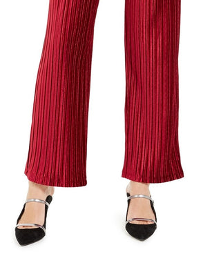 Alfani Women's Pull-On Velvet Wide-Leg Pants Wine Size Extra Large