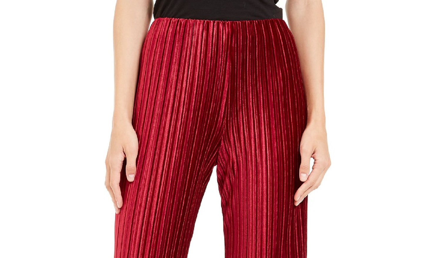 Alfani Women's Pull-On Velvet Wide-Leg Pants Wine Size Medium