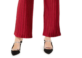 Alfani Women's Pull-On Velvet Wide-Leg Pants Wine Size Medium