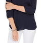 JM Collection Women's Split-Neck Tunic Blue Size Medium