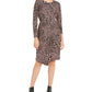 Alfani Women's Leopard Print Women's Faux-Wrap Dress Pink Size Small