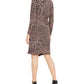 Alfani Women's Leopard Print Women's Faux-Wrap Dress Pink Size Small