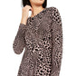 Alfani Women's Leopard Print Women's Faux-Wrap Dress Pink Size Small