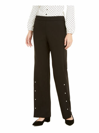 Alfani Women's Riveted Wide-Leg Pants Black Size Small