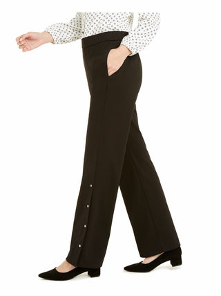Alfani Women's Riveted Wide-Leg Pants Black Size Small