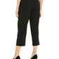 Alfani Women's Buckle Waist Cropped Pants Black Size 16