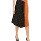 Alfani Women's Asymmetrical Twin-Print Skirt Brown Size 12