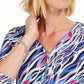 JM Collection Women's Printed Zip-Front Top Orange Size Large