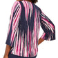 JM Collection Women's Printed Grommet-Trim Twist-Front Top Navy Size Large