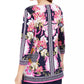 JM Collection Women's Embellished Keyhole Top Navy Size Extra Large
