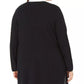 Alfani Women's Plus Size Wide-Ribbed Cardigan Sweater  Black Size 2 Extra Large