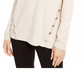 Alfani Women's Petite Hardware Seamed Pullover Sweater Beige Size Petite