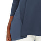 JM Collection Women's Mixed-Media Studs Top Blue Size Small